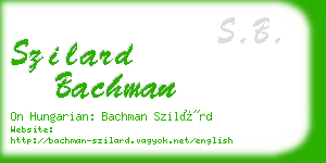 szilard bachman business card